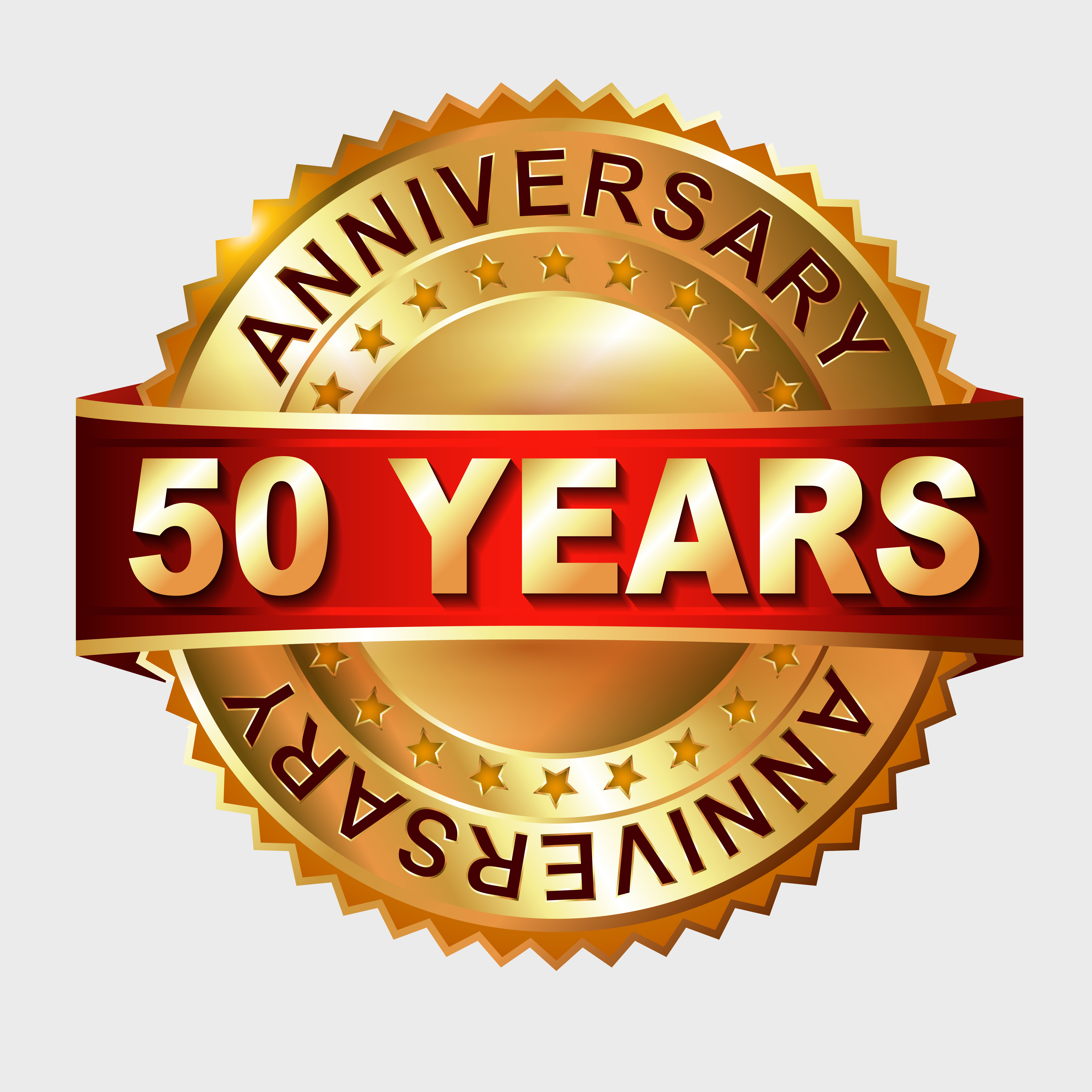Badge celebrating 50 years of S4J Manufacturing